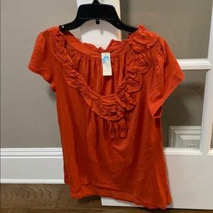 Orange Anthropologie Top